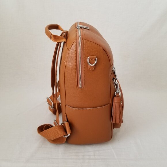 NWT! Gorgeous Cowhide Leather Backpack w/Anti-Theft, Extra Strap, Tassel Accent - Picture 6 of 11